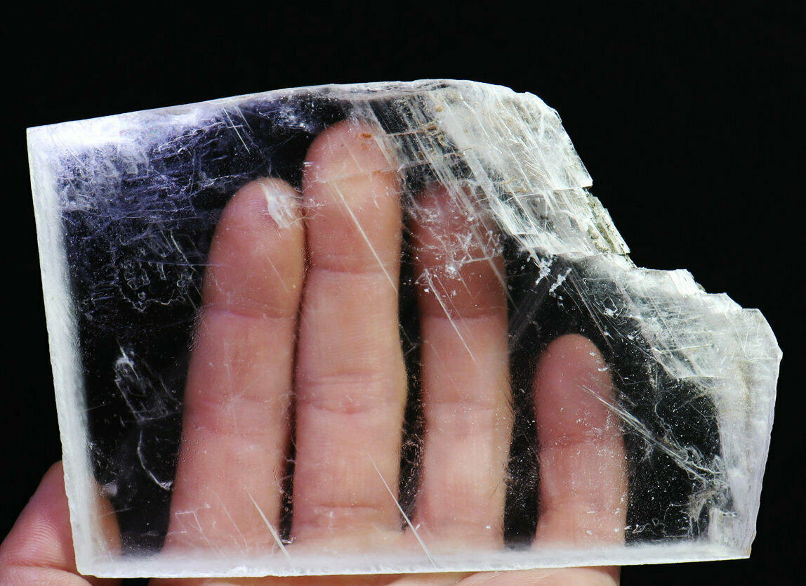 219g Natural Clear Selenite Slab Healing Quartz Crystal Reiki Gypsum Specimen