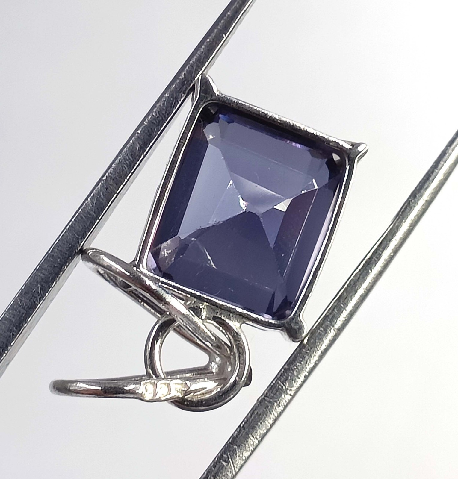 17.40 Ct Natural Blue Alexandrite Emerald Shape 925 Pendant Silver IGL Gems 6AHO