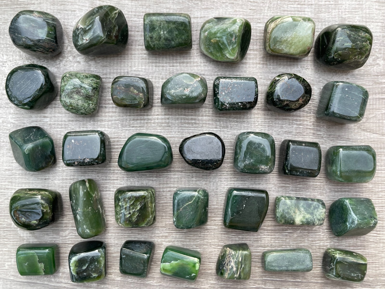 Nephrite Jade Tumbled Stones, 1-1.25 Inch Nephrite Jade Crystals,Healing Crystal