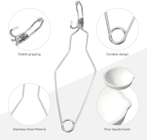 9 Pcs Crucibles for Melting Metal Kit, 6 Ceramic Quartz Crucibles, 3 Pcs Whipcli
