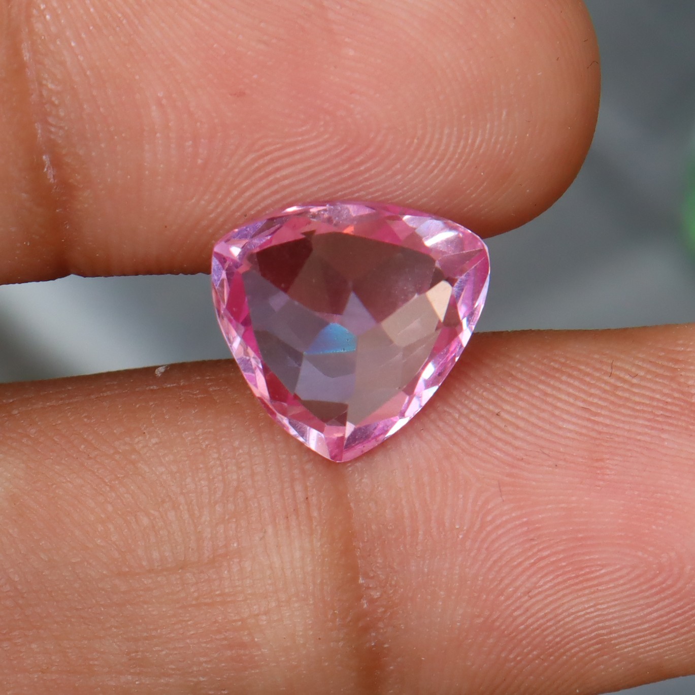 AAA+ Natural Pink Sapphire Trillion Cut 6 Ct Certified Loose Gemstone
