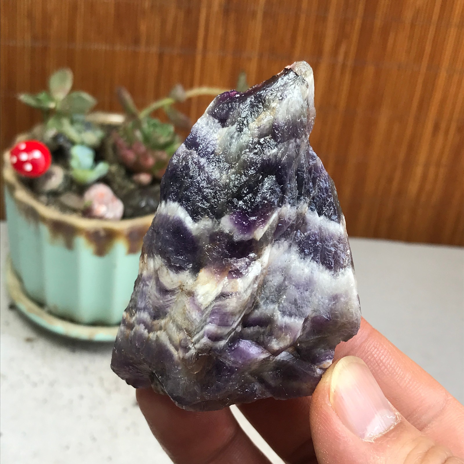 74-48-32mm Natural Dreamy amethyst Crystal gemstone Rough Mineral Specimen A4782