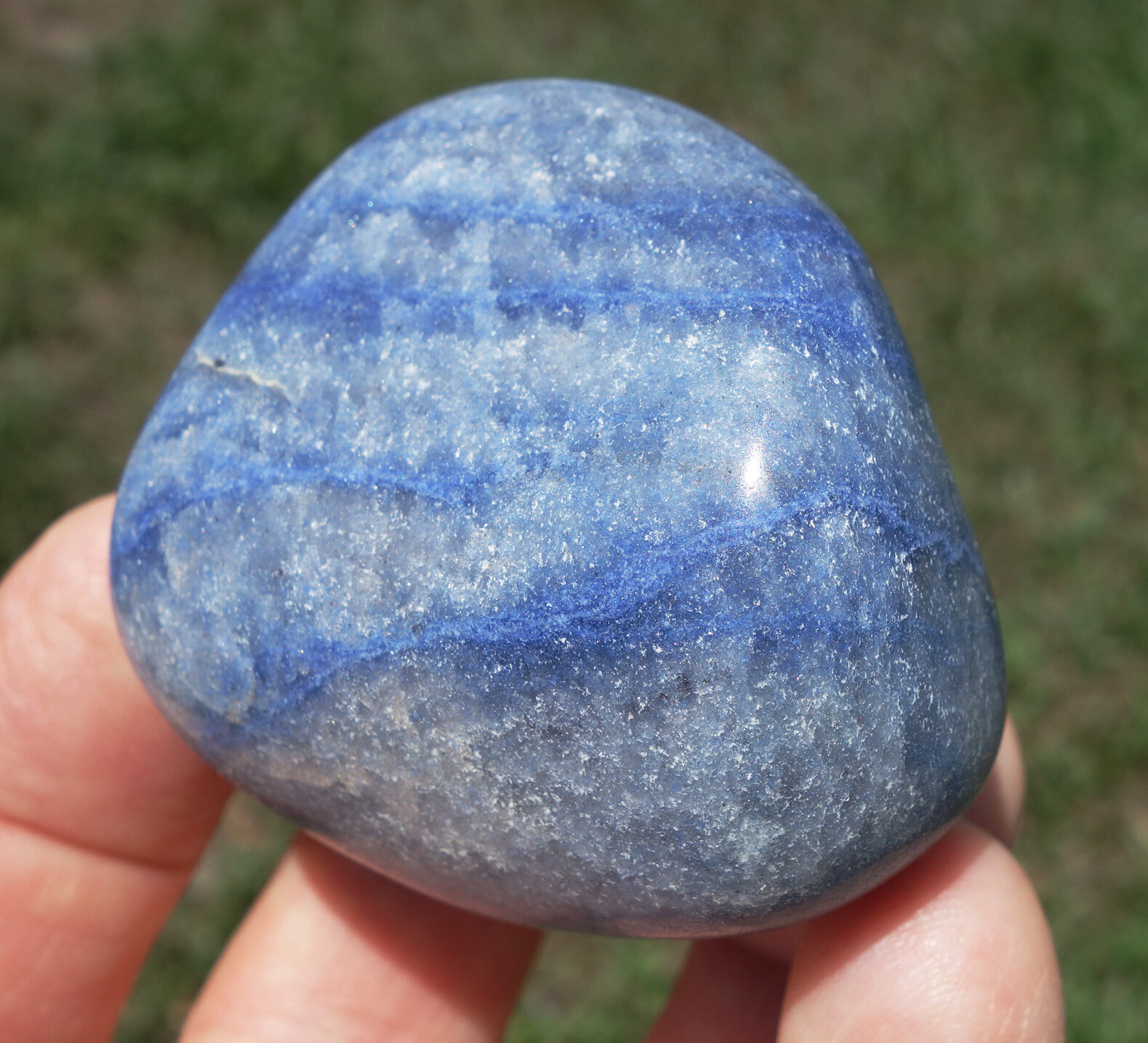 Blue DUMORTIERITE in Quartz Crystal Brazil Freeform Polished New Old Stock #3