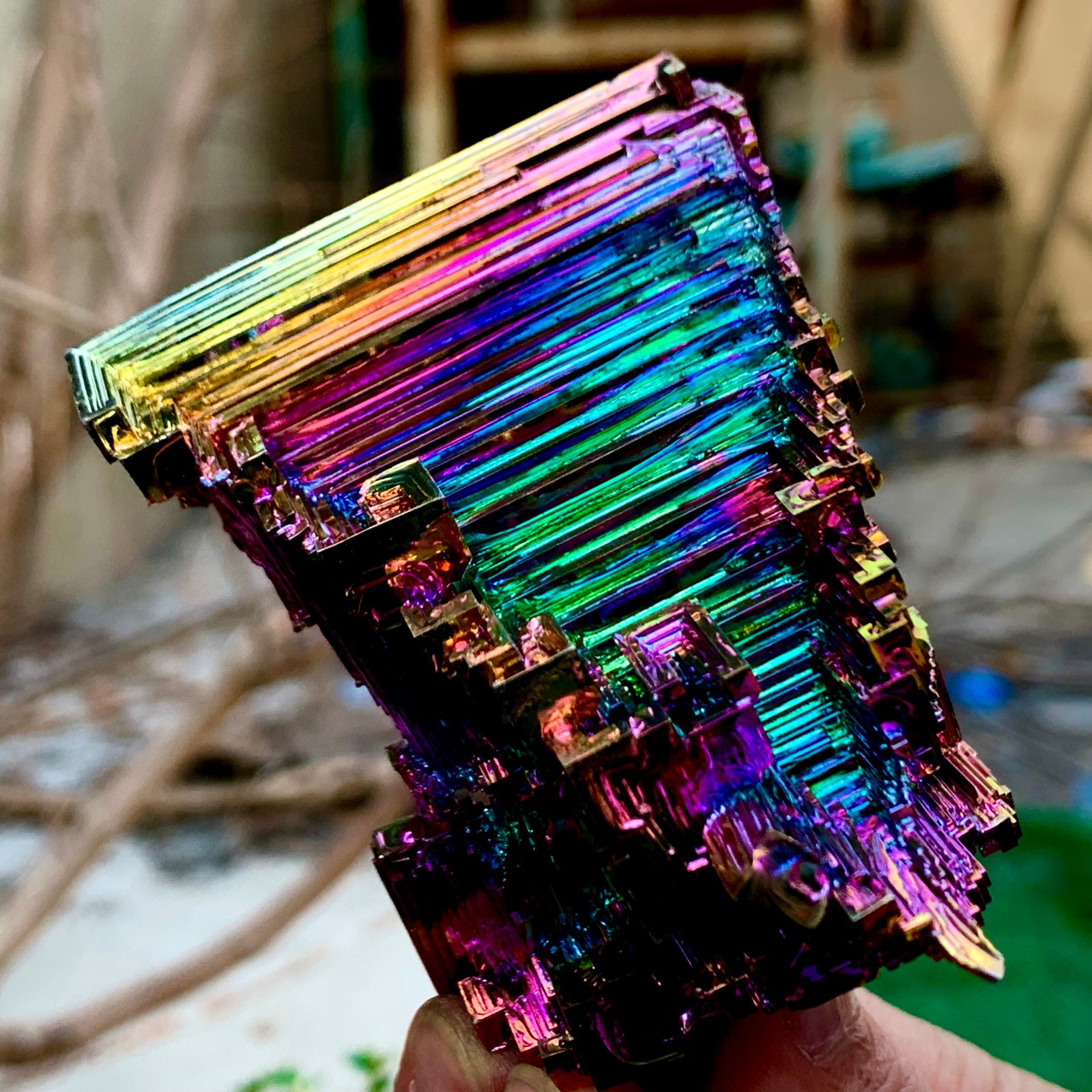 220G A+++ Gram rainbow crystal element Bi gemstone Mineral specimen