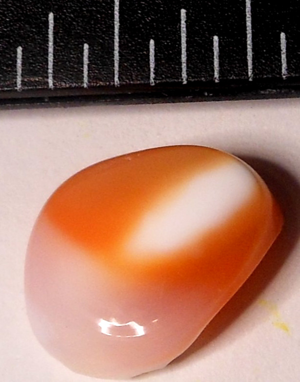 3.90ct Mexican Fire Opal Face Polished 13 x 10 x 4.5mm Orange White
