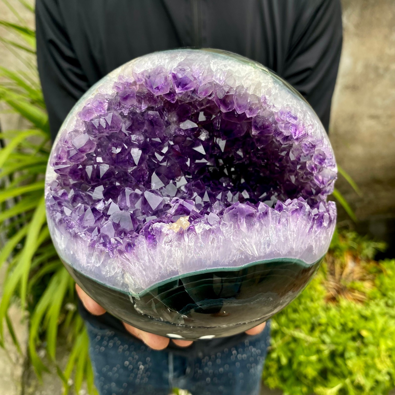 7.49LB Natural Amethyst Agate Ball Quartz Crystal Sphere reiki healing gem