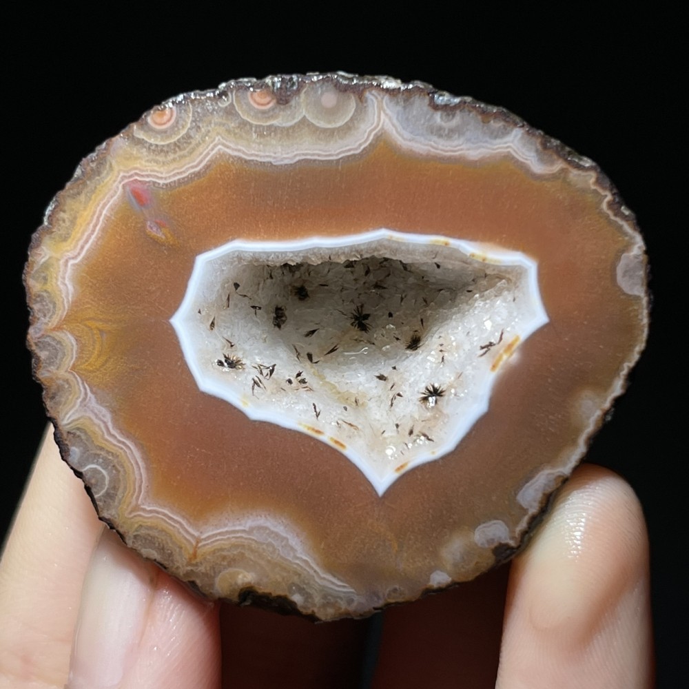 Natural half Rough Chinese Agate crystal geode Achat Nodule Hebei 45g D776