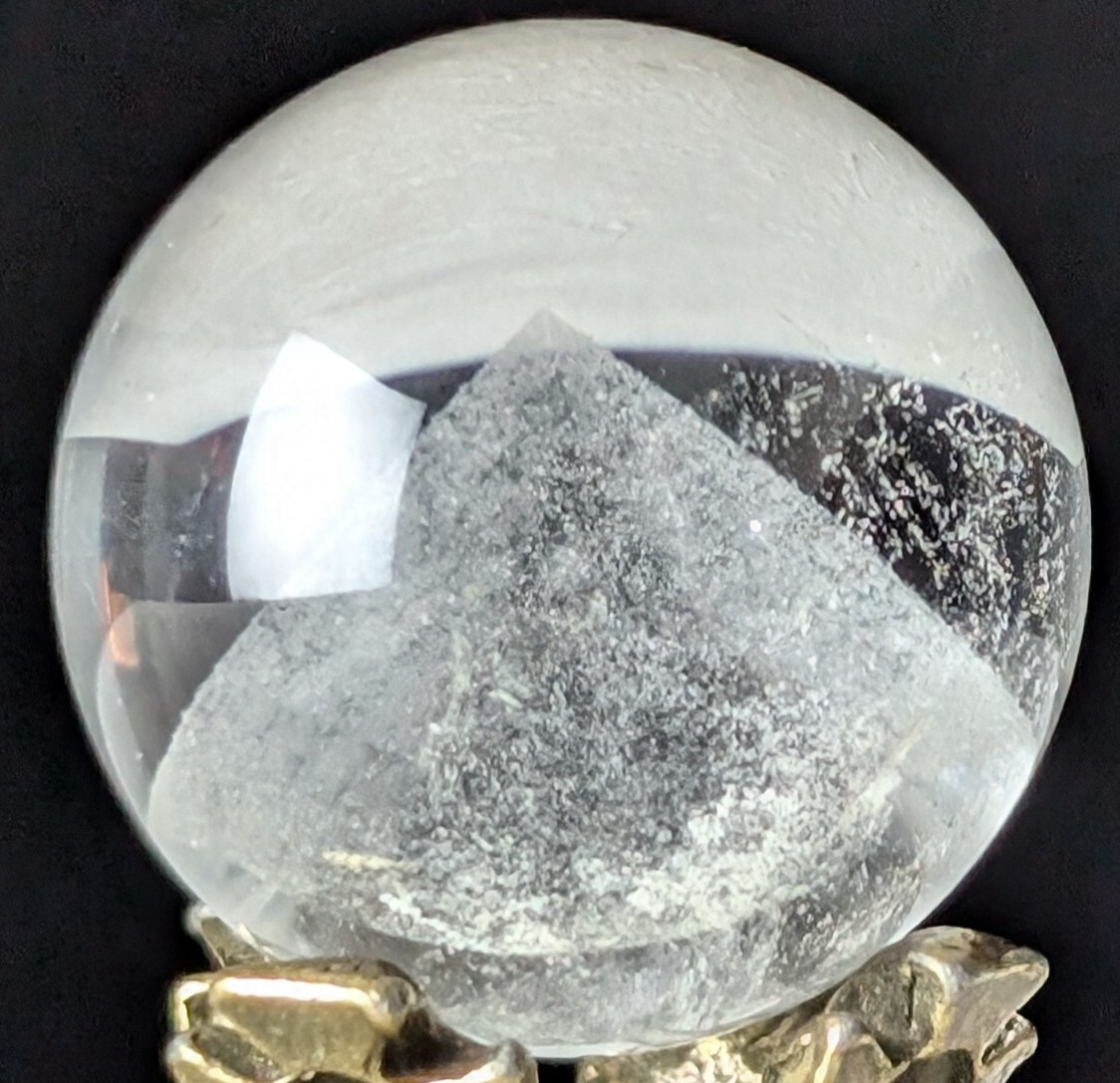 Clear Quartz Sphere Phantom Mountain Crystal Ball Orb Cute Small Gemstone Reiki
