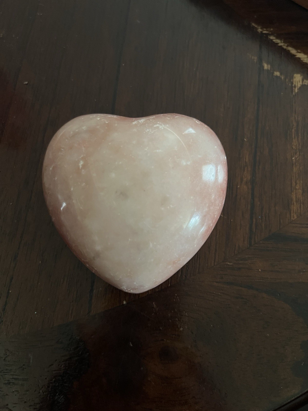 Rose Quartz Heart Stone Healing Love Stone 1.2 Lbs 4” Wide 3.5” Long Polished