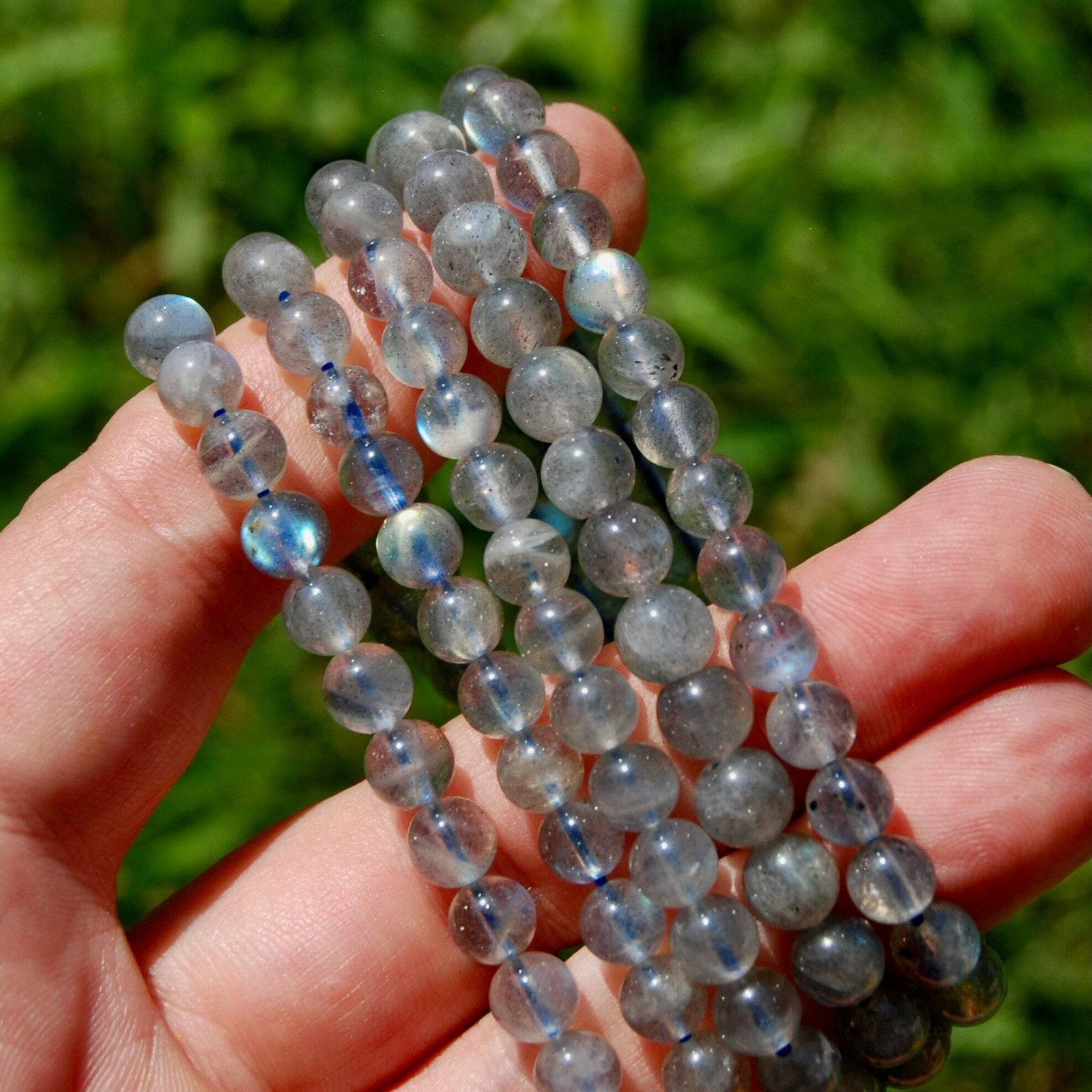Flashy Labradorite Crystal Bracelet, 7mm Natural Super Flashy Gemstone Beads
