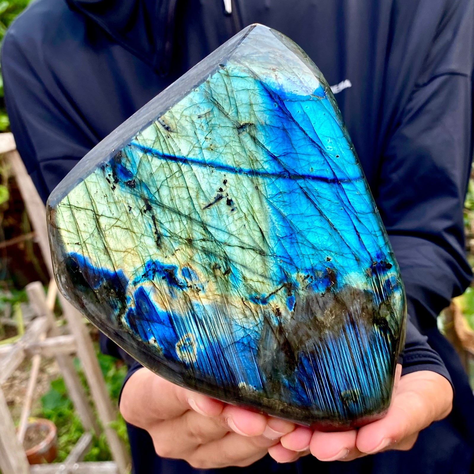 3.2LB Natural Gorgeous Labradorite Quartz Crystal Stone Specimen Healing