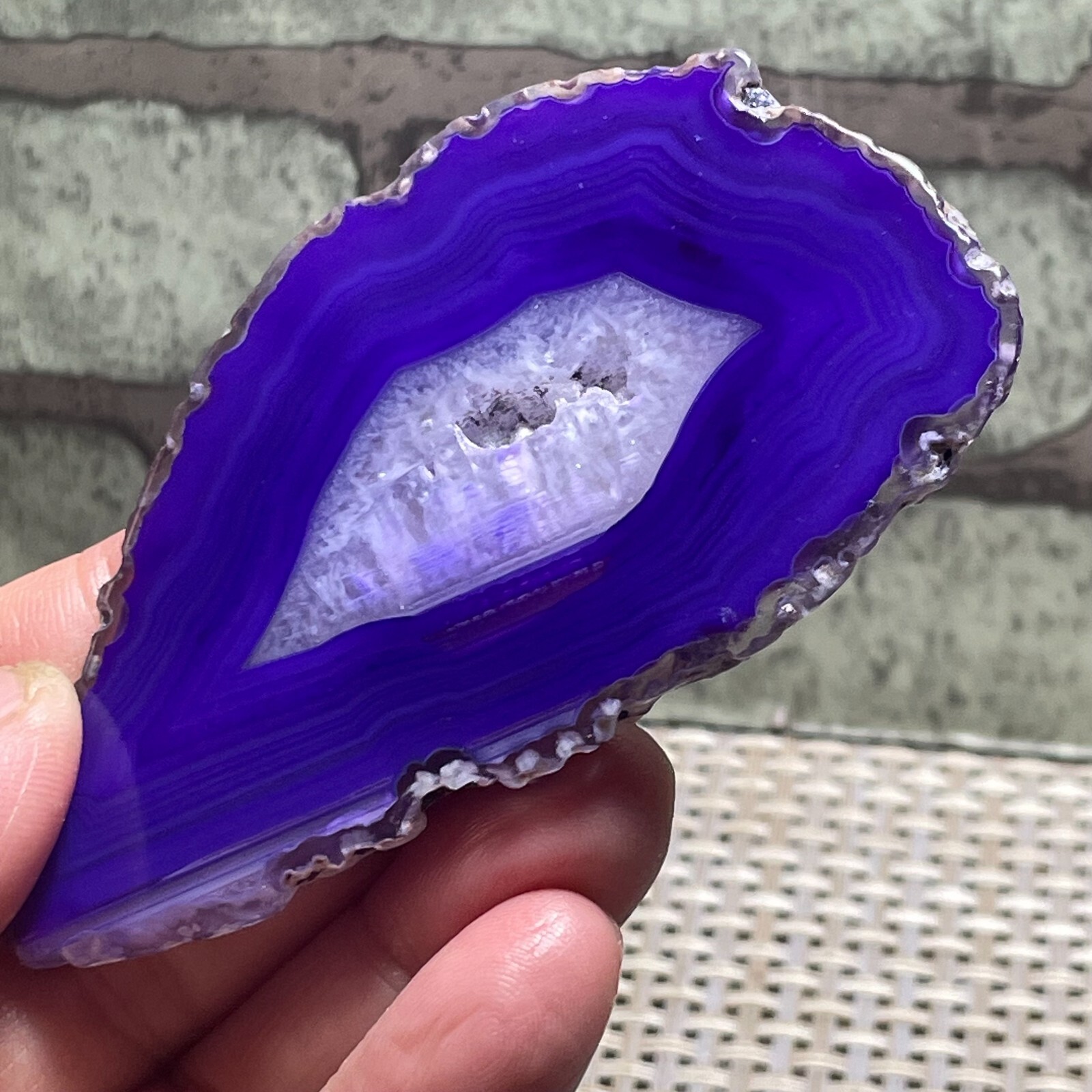 Bedrock Natural Agate Slice Coasters Display Table Geode Decor 40g F95