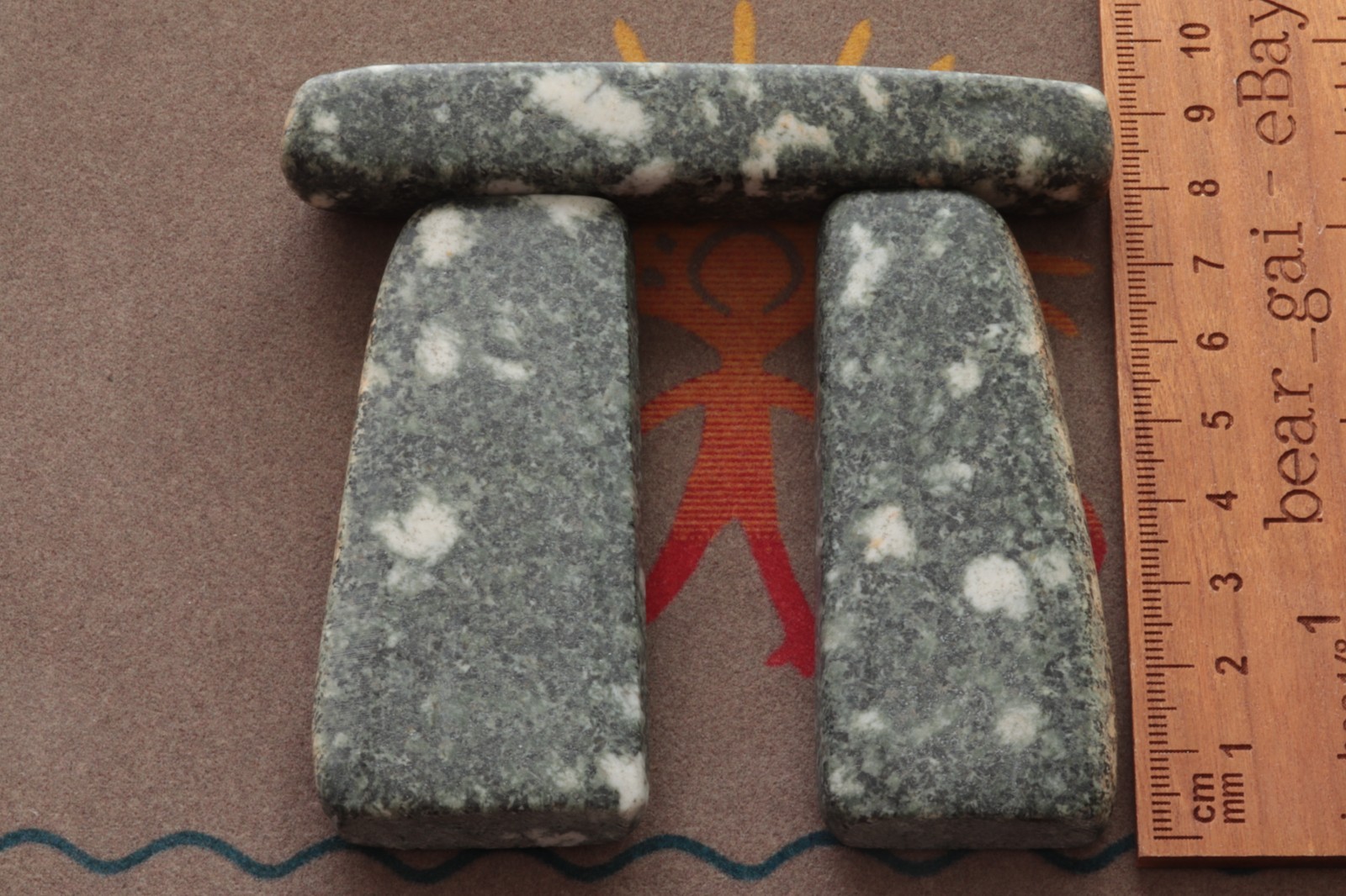 3 x Preseli Blue Stone Polished Pieces Forming an Arch 205g 75mm-93mm