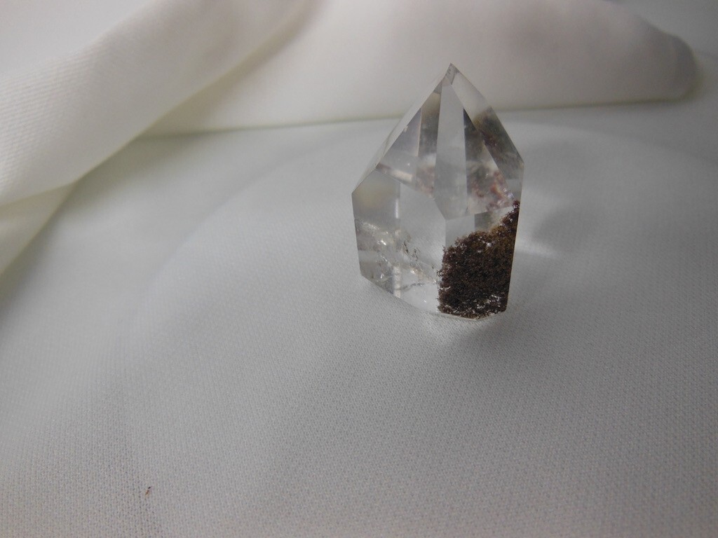 Natural Quartz Crystal / Clear Standup / Chlorite Crystals Inside “Moss Look”