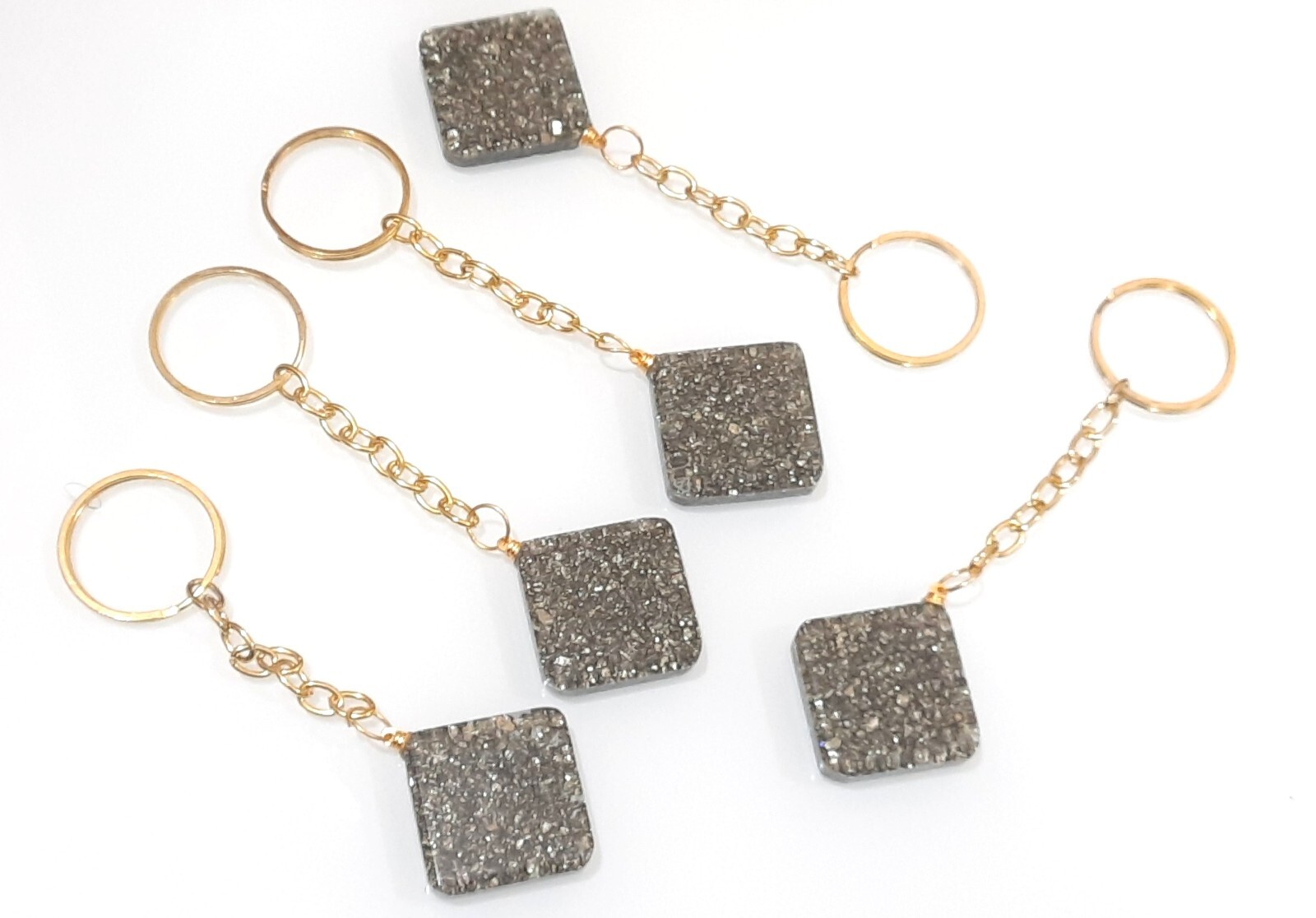Natural Pyrite beautiful key ring gift for all 3X key rings