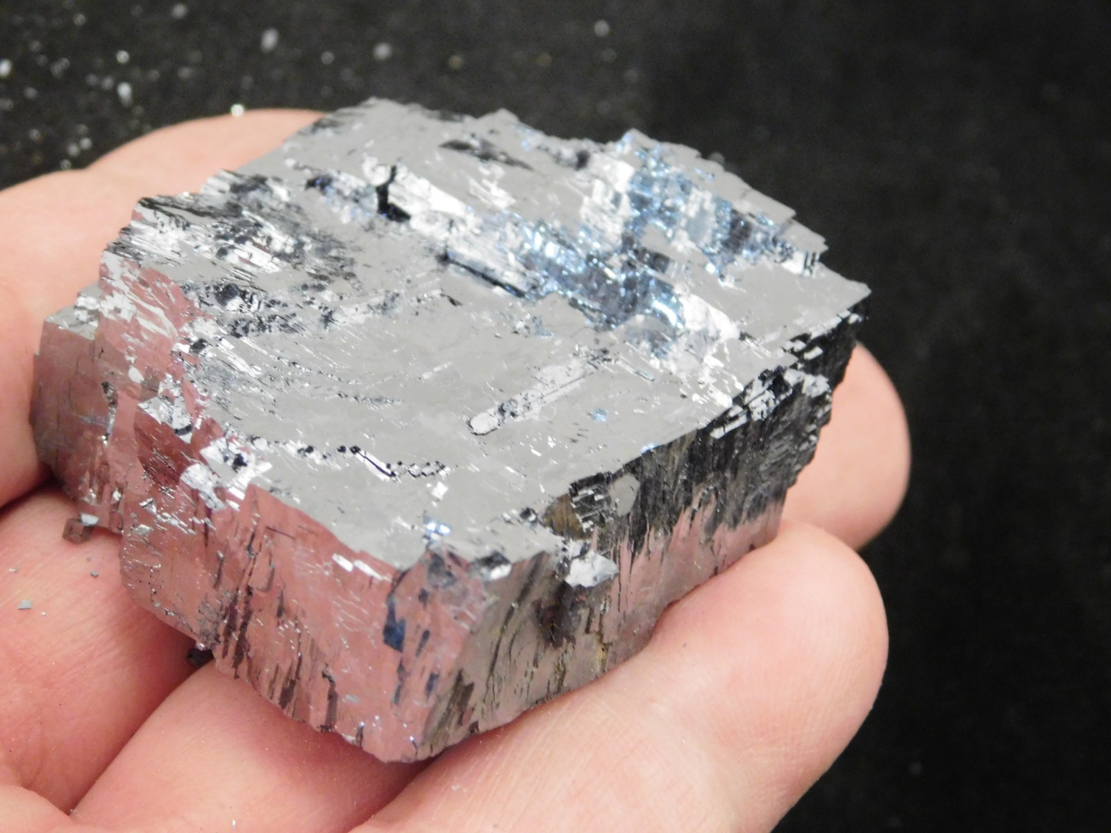 Larger! Super Heavy! Stepped GALENA Crystal CUBE 100% Natural Missouri 205gr