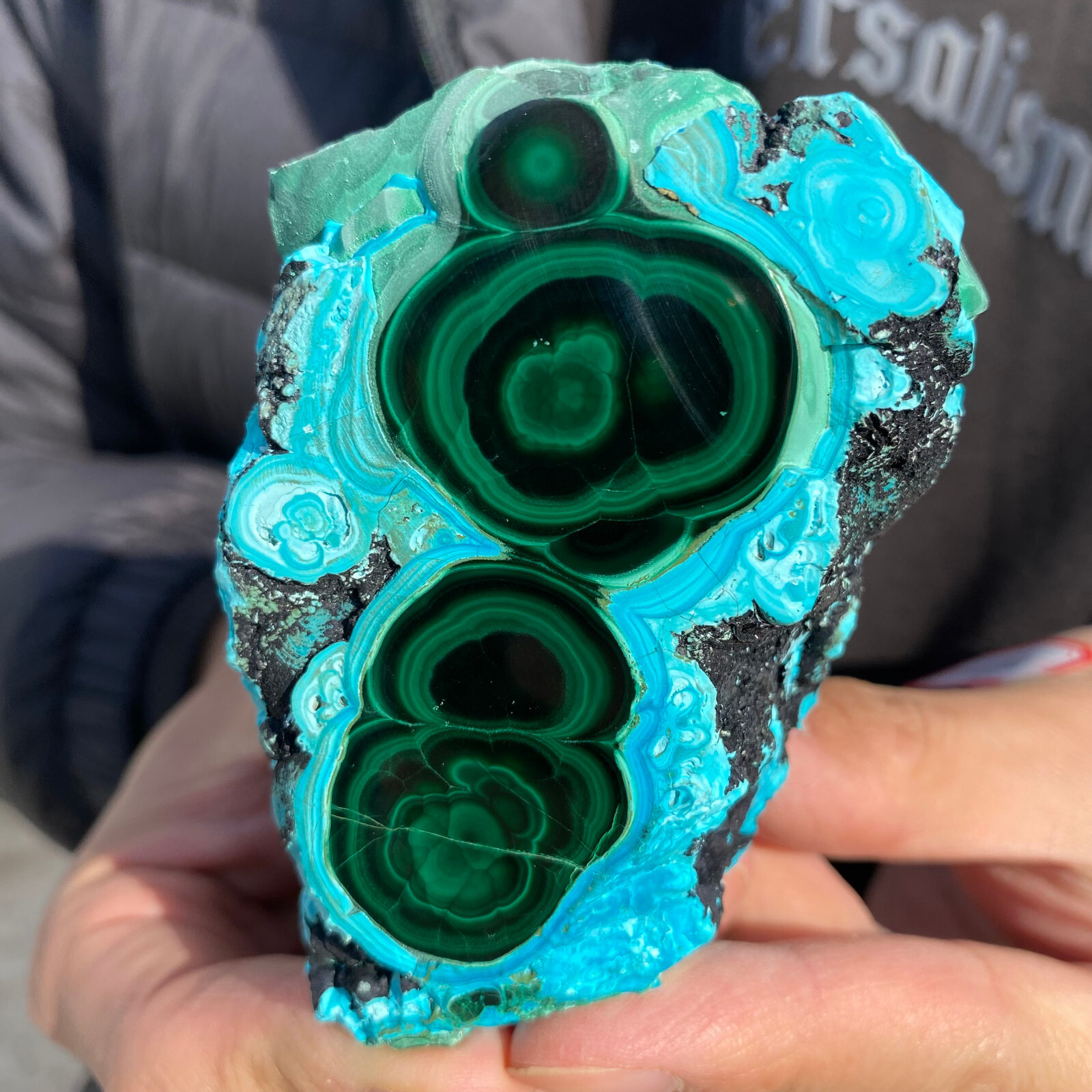 300G Rare Natural Beautiful Chrysocolla/Malachite Crystal Gem Mineral Specimen