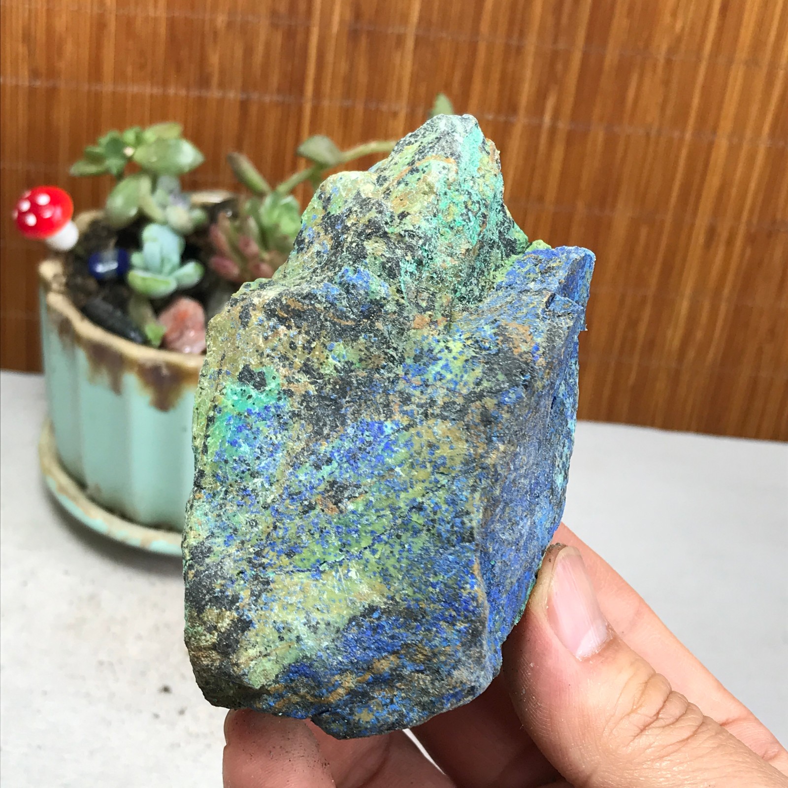 252g Natural Azurite/Malachite gemstone Rough original Crystal Specimen A5061