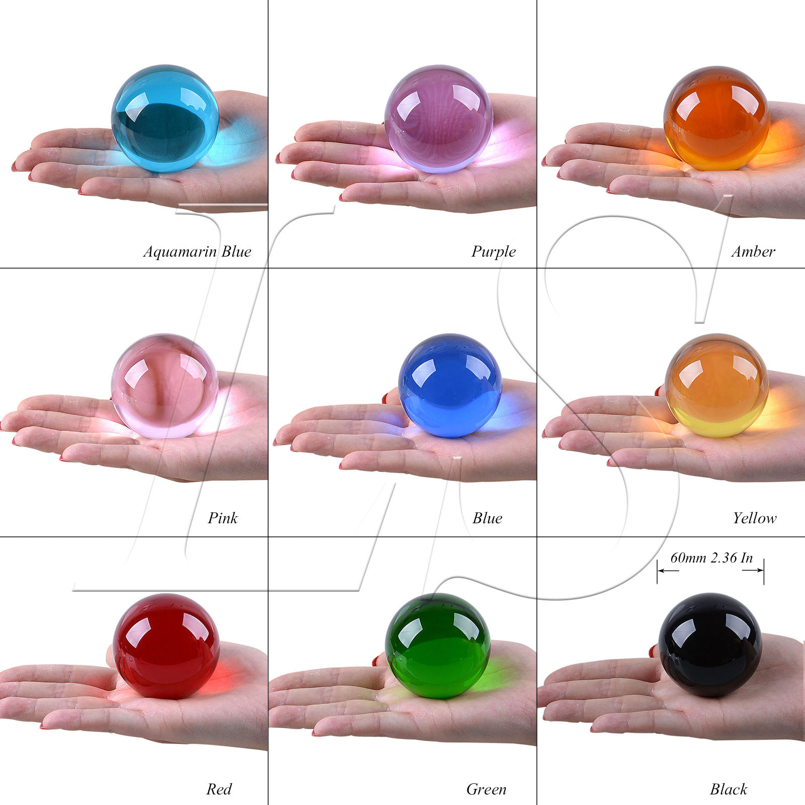 LONGWIN 60MM Crystal Ball Sphere Healing Crystals ORB Photo Props Venue Decor