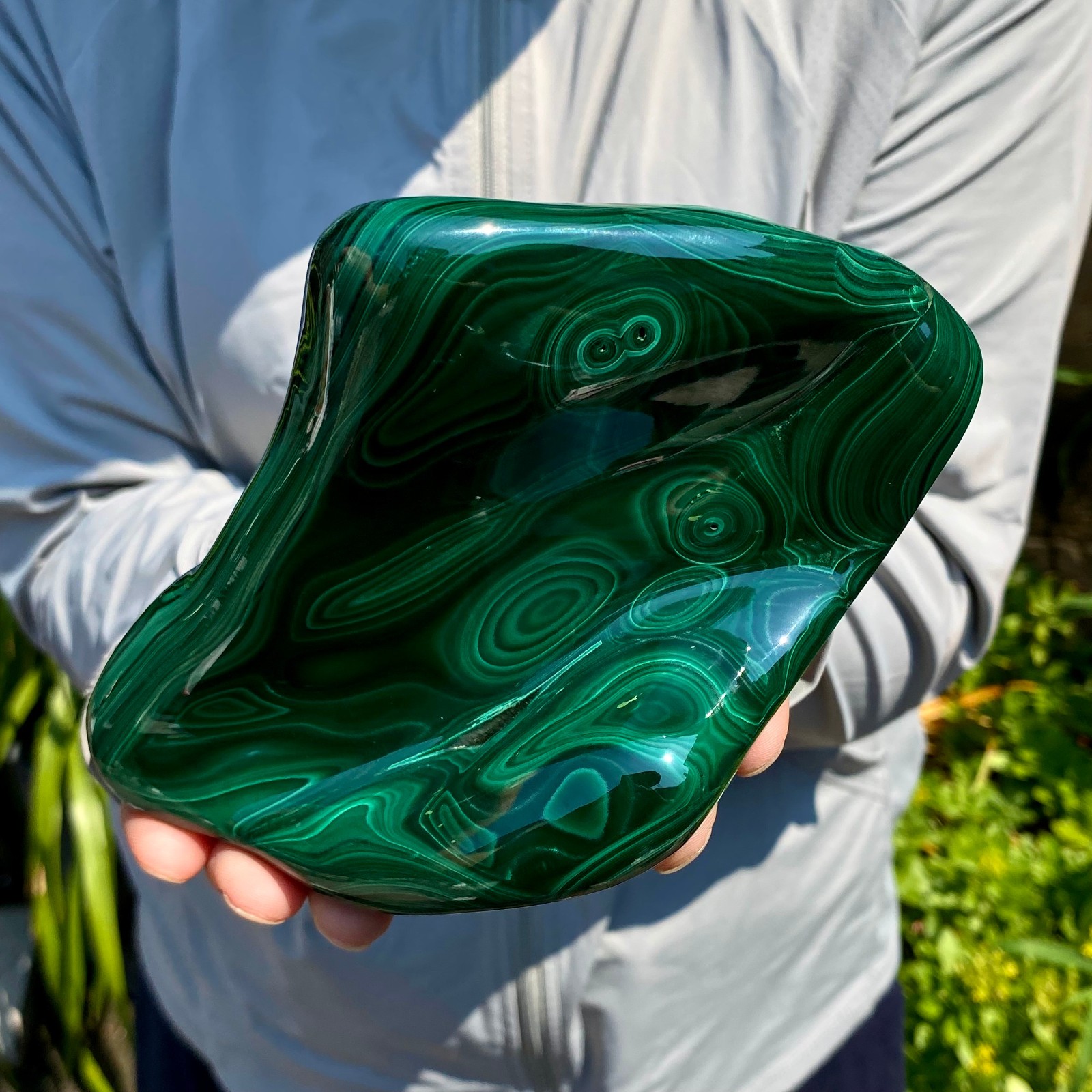 2.42LB Natural glossy Malachite transparent cluster rough mineral sample