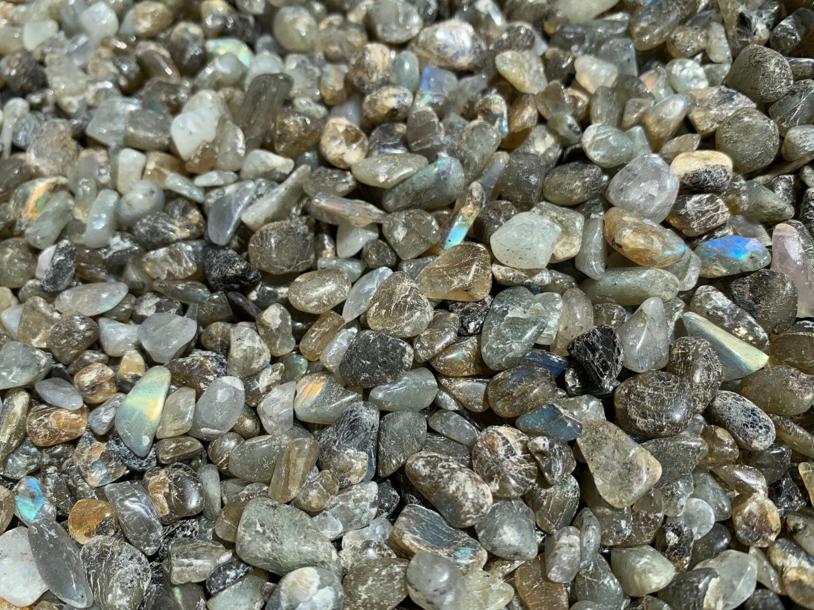 Grade A++ Labradorite Semi Tumbled Gemstone Mini Chips 5-12mm,Wholesale Bulk Lot