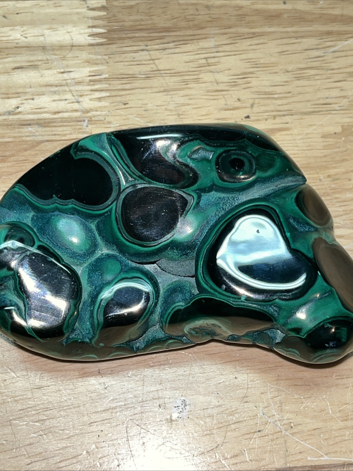 424g (15oz) 4”x2” Malachite Crystal Slab, Spiritual , Positive Energy, SHINY!