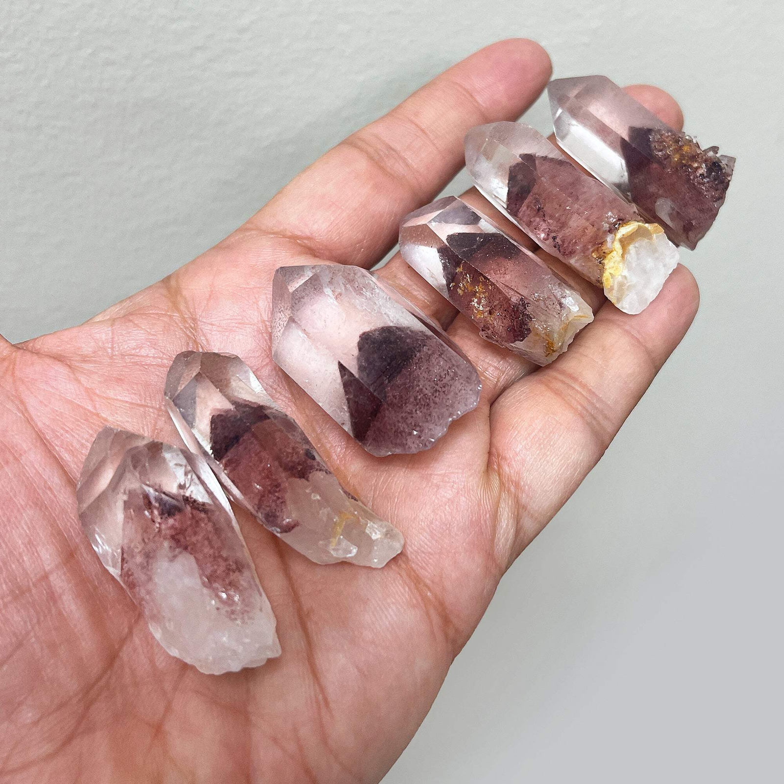 Natural Red Phantom Quartz Crystal Gemstone Mineral Specimen – Rare Healing Ston