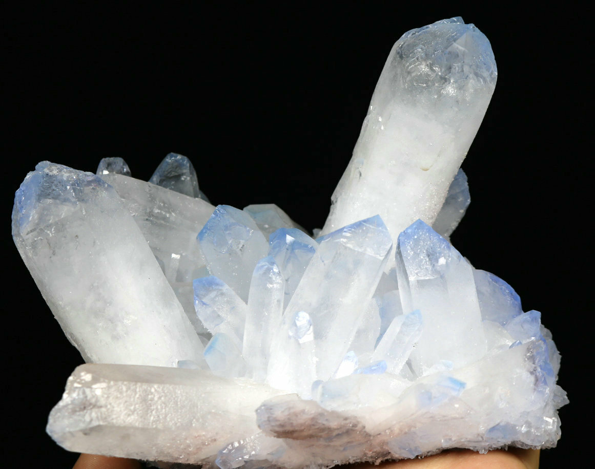 2.01lb Rare Beatiful Blue Tibetan Ghost phantom Quartz Crystal Cluster Specimen