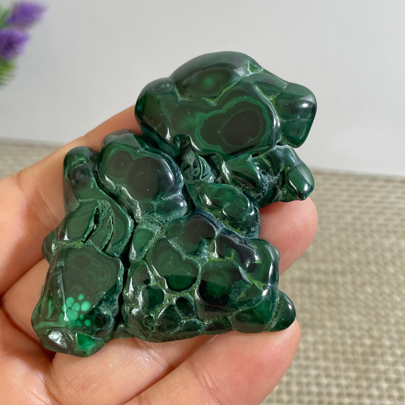 44g Genuine Malachite Crystal Slice Slab, Home Decor, Quartz Crystal Polished