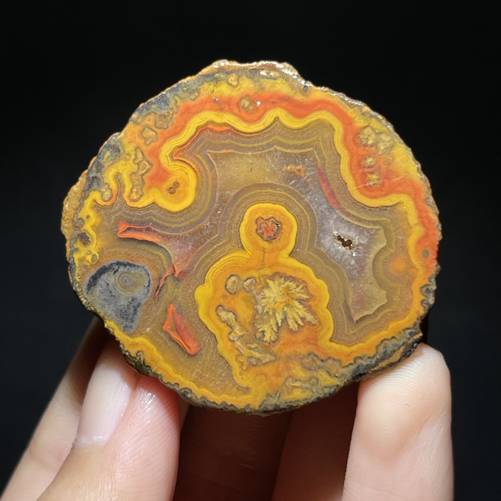 Half Rough Agate ore crystal Achat Nodule Chinese bloody battle Agate 30g D751