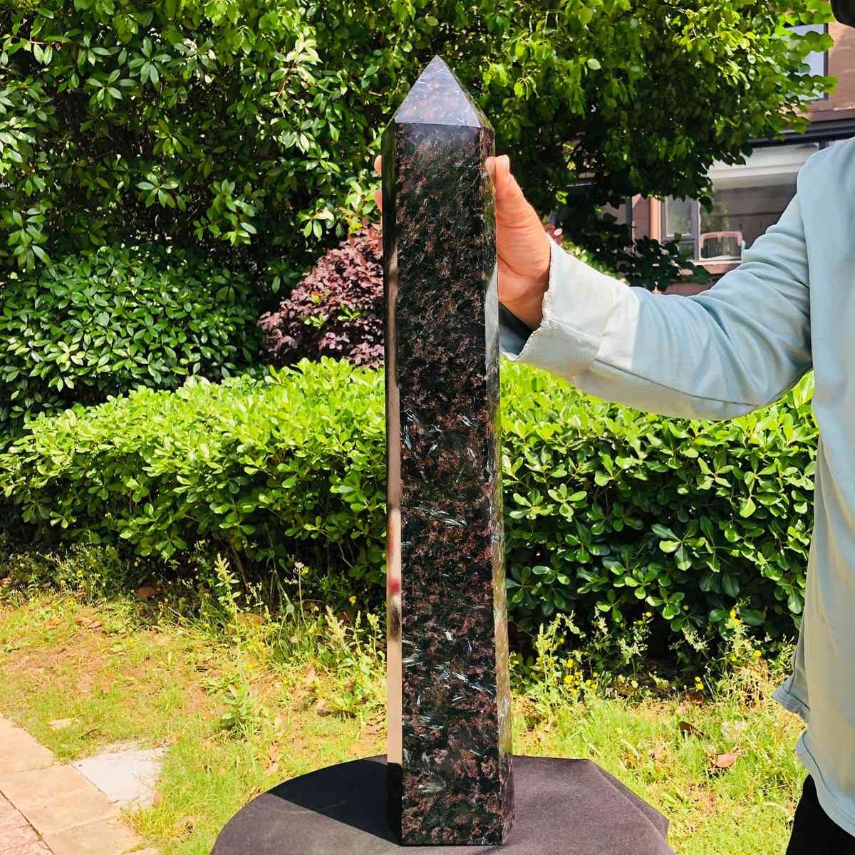 16.61LB Natural Fireworks Stone Obelisk Quartz Tower Crystal Wand Point Healing