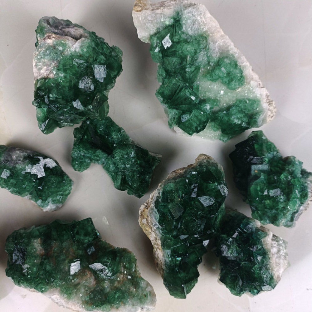 Natural Raw Green Fluorite Crystal Cluster Reiki Healing Mineral Specimen Chakra