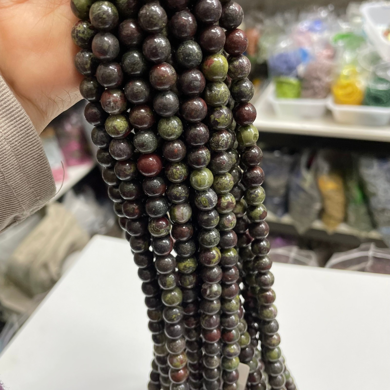 8mm Dragon Blood Stone round bead crystal string, 1 strand #8