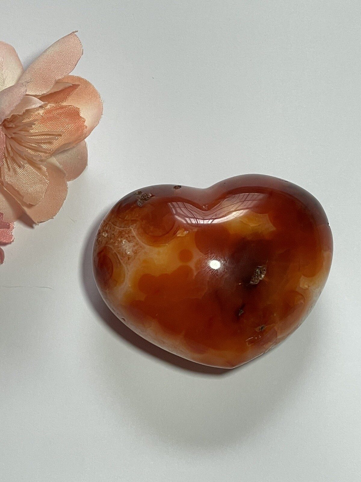 Genuine Natural Carnelian Puffy Heart Shaped