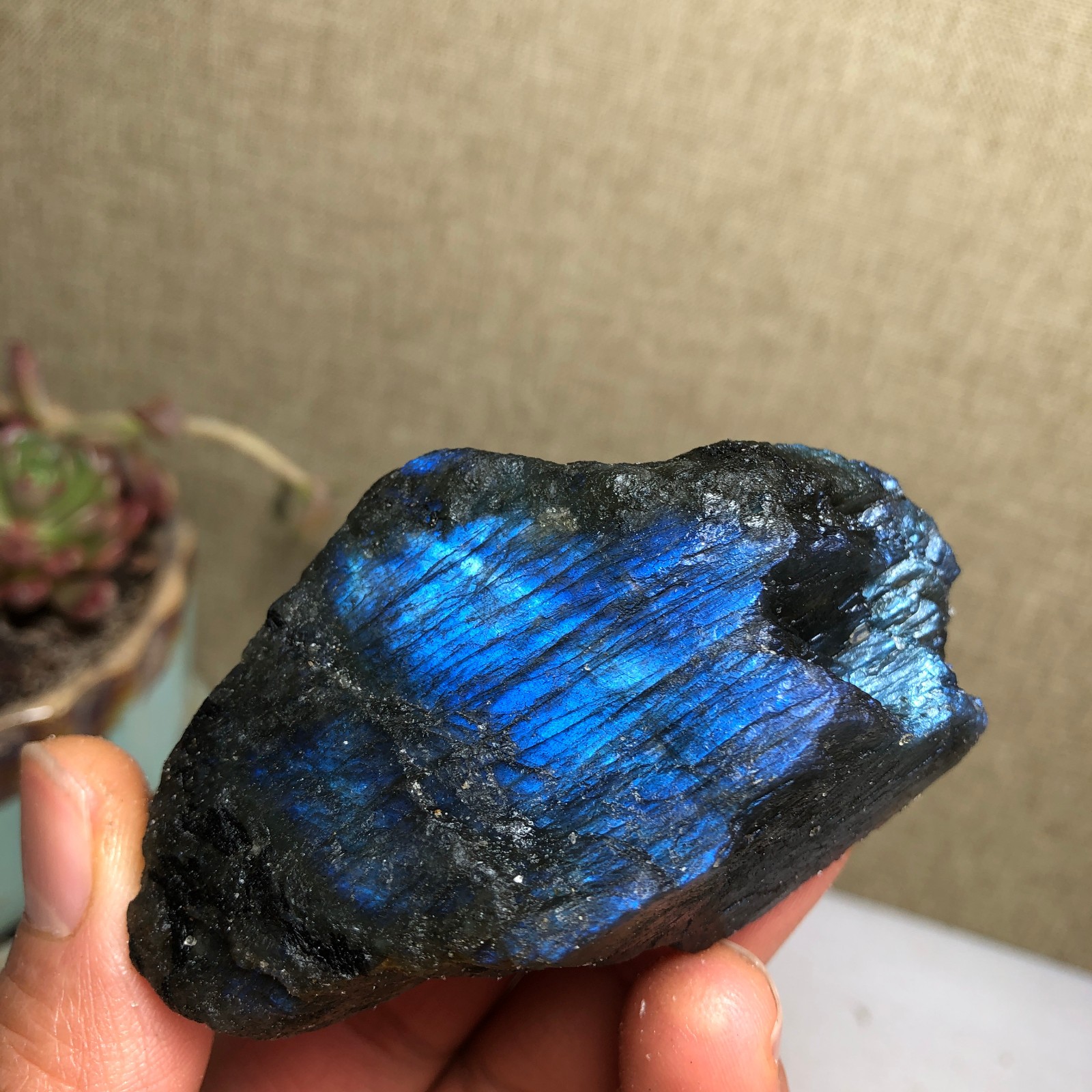 70mm Natural Labradorite Crystal gemstone rough original Specimen 142g A3458
