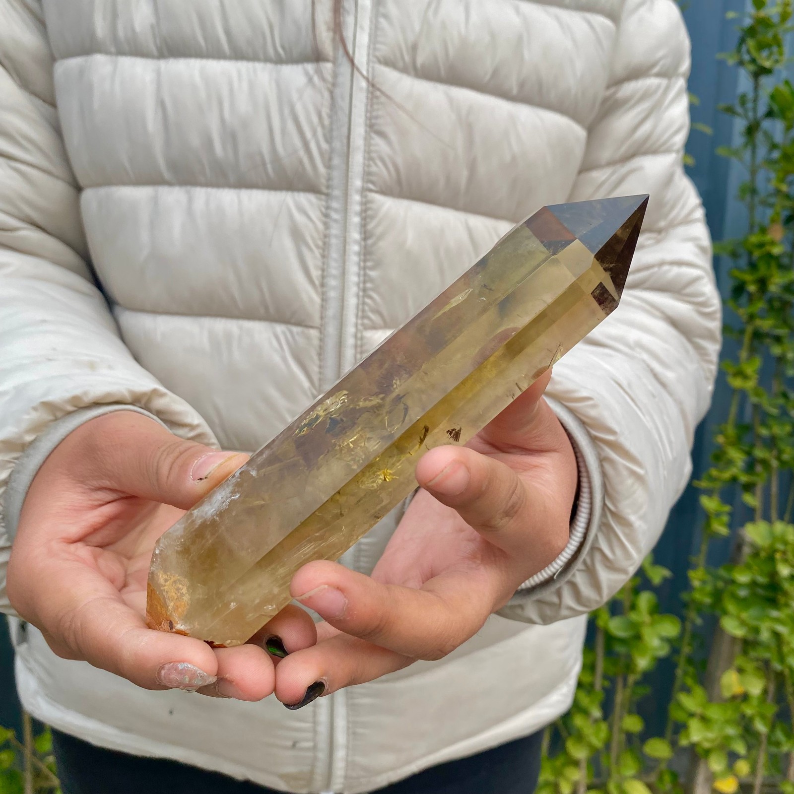 358G Natural Citrine Crystal Obelisk Tower Wand Point Reiki healing