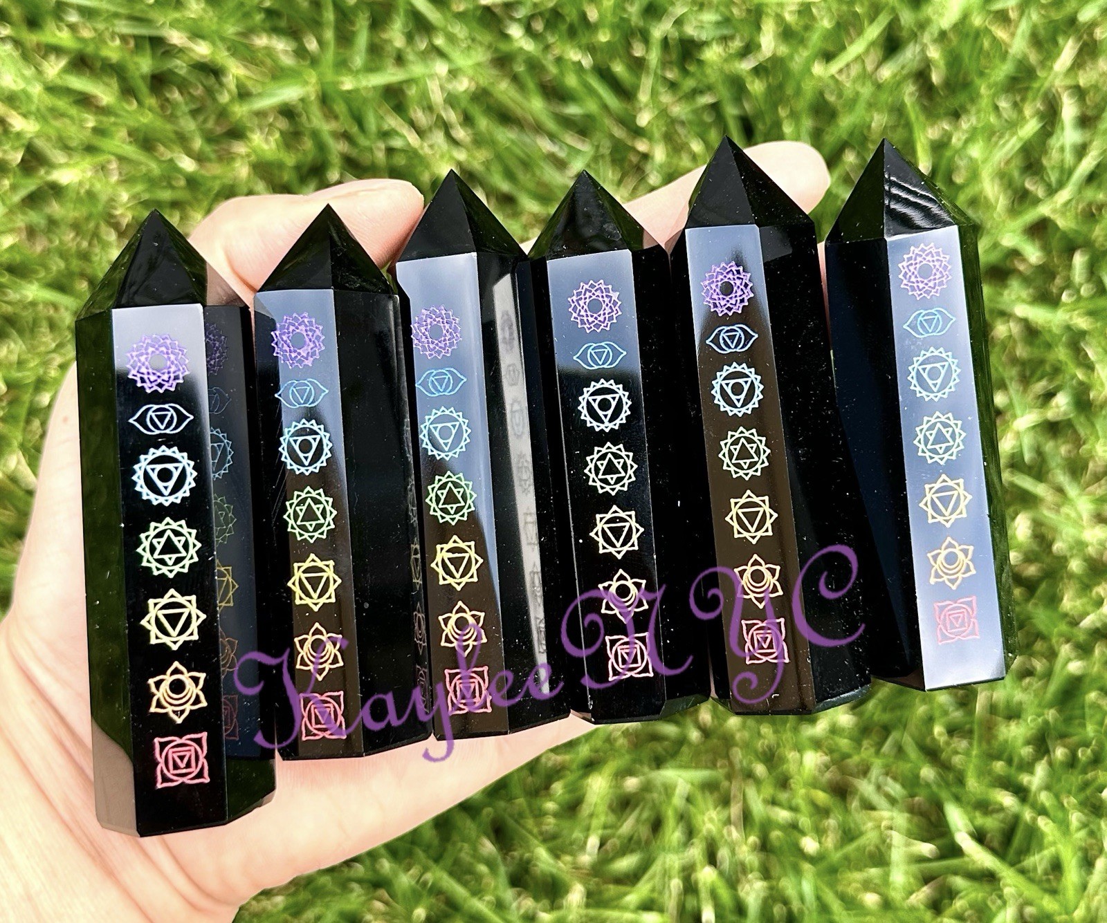 Wholesale Lot 1 Lb Natural Chakra Black Obsidian Obelisk Tower Point Crystal