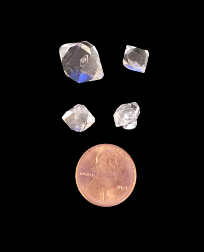 Herkimer Diamond Lot Collection A / B+ Grade 4 Pcs Crystal 4.0g ABL5