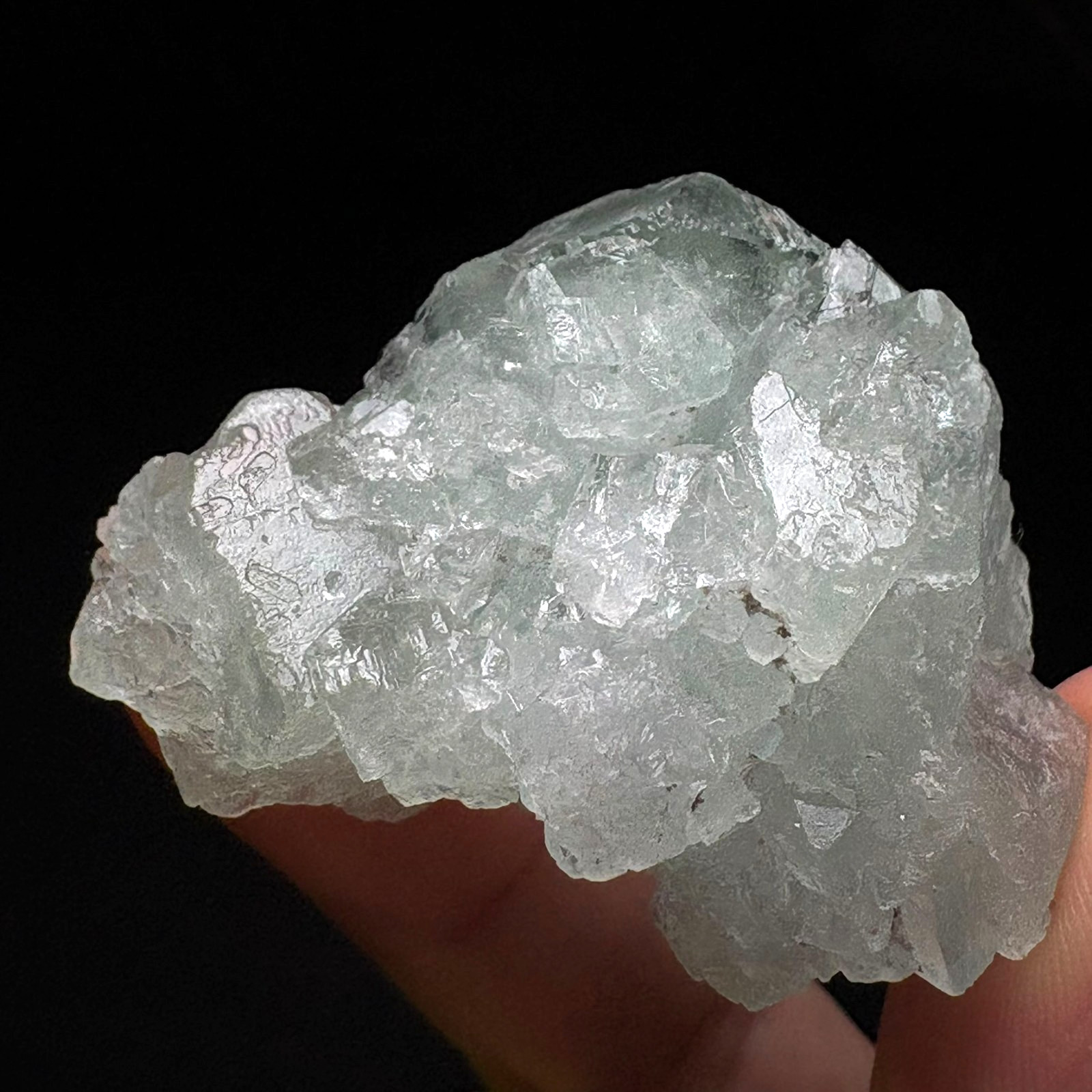 Natural Crystal Blue Cubic Fluorite Etched Marks Specimen Raw Mineral Healing