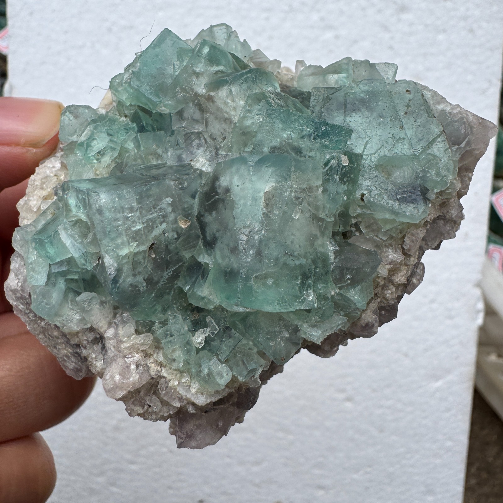 205g Natural Green cube FLUORITE Quartz Crystal Cluster Mineral Specimen