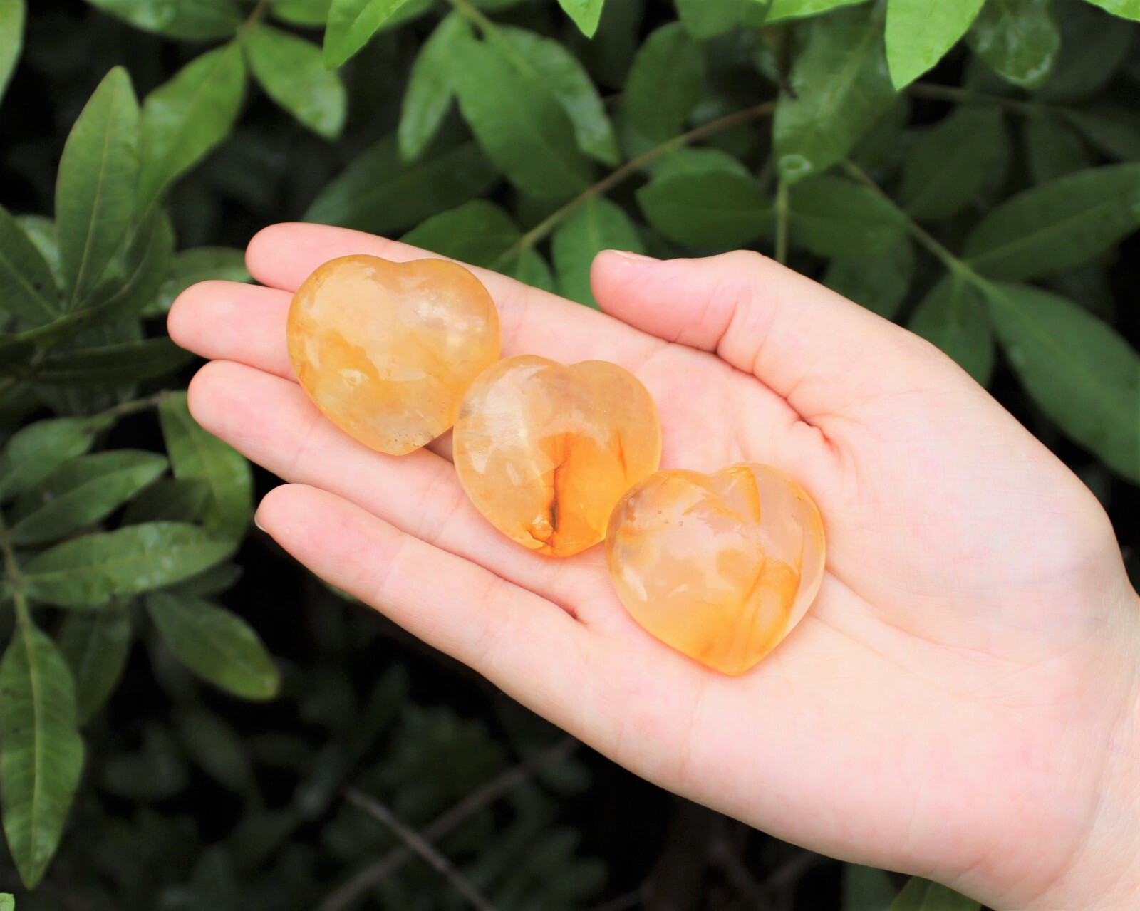 Golden Healer Quartz Heart: 1 – 1.25″ (Hematoid Quartz Heart, Crystal Heart)