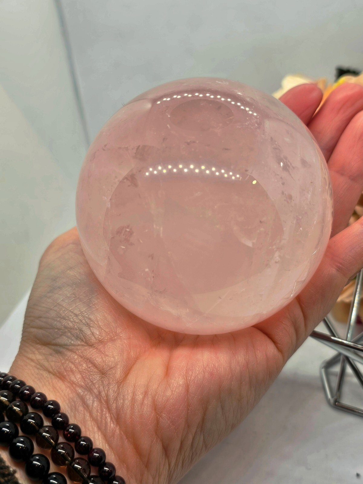 XL Large Rose quartz Sphere love healer self love pink 638g 6.8cm