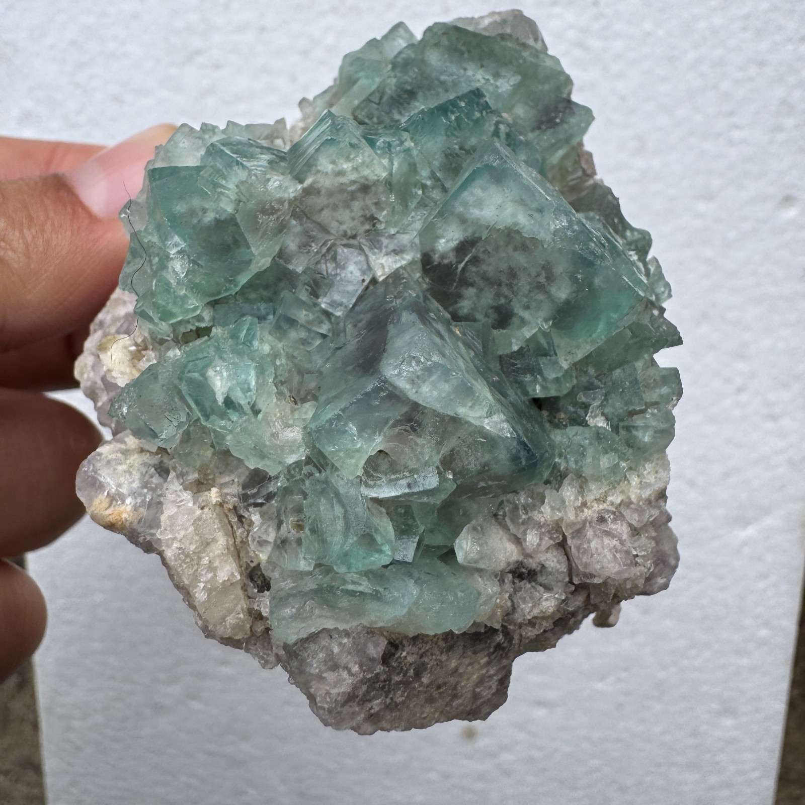 205g Natural Green cube FLUORITE Quartz Crystal Cluster Mineral Specimen