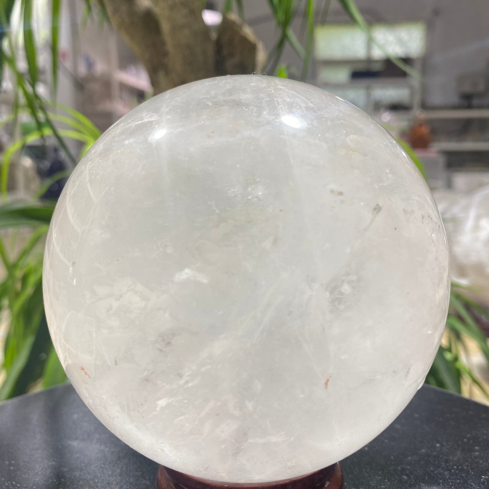3.52LB white crystal transparent quartz crystal ball Reiki repair