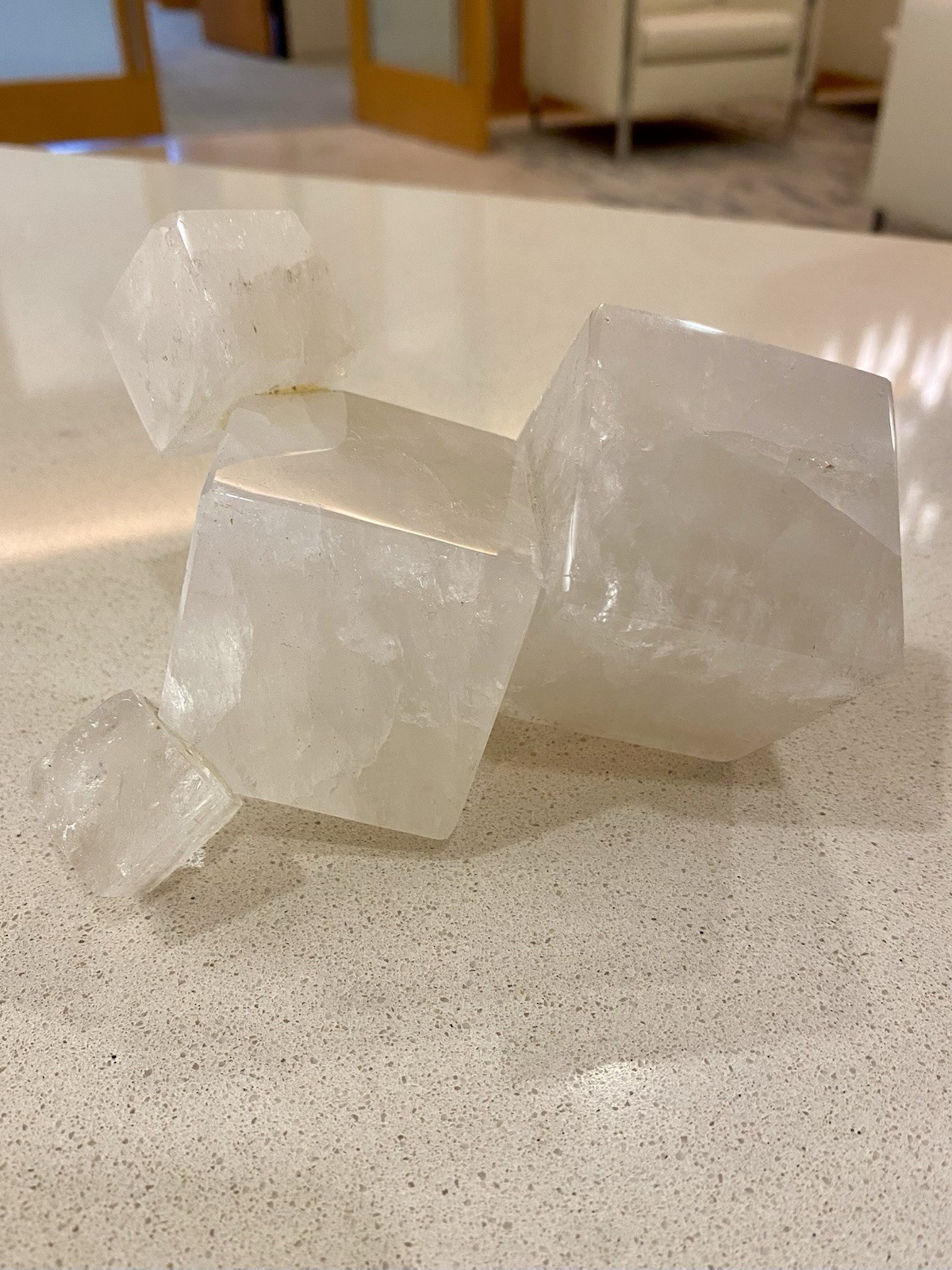 3 Piece Clear Quartz Cube Set – Luxury Decor – FREE SHIPPING!