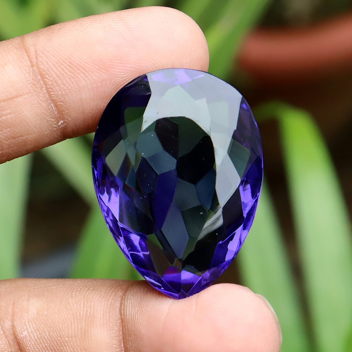 Purple Amethyst Certified Natural Gemstone Loose Gemstone Pear Shape 73 Ct
