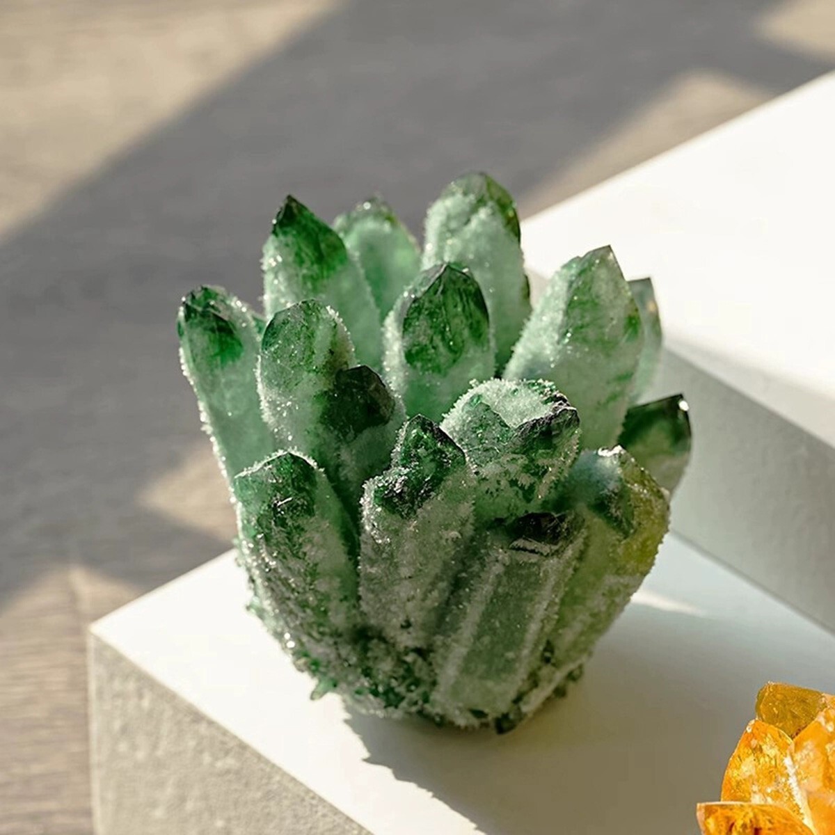 200g+Rare Large Raw Green Phantom Quartz Crystal Cluster Quartz Mineral Specimen