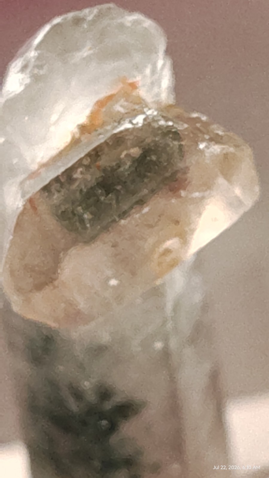 34mm Scepter Quartz Crystal Point Red Green Phantom Meigu China Mineral Specimen