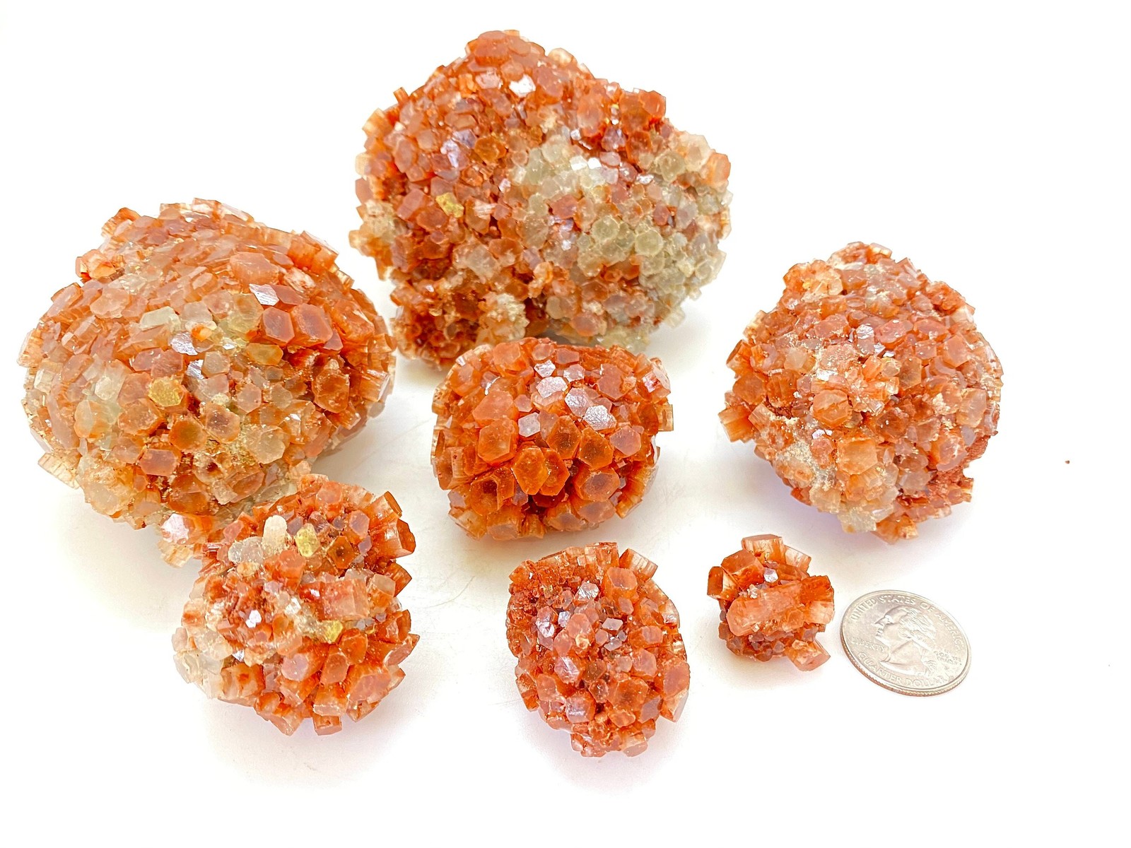 Raw Aragonite Star Cluster (0.5″ – 6″) Natural Red Aragonite Cluster Morocco
