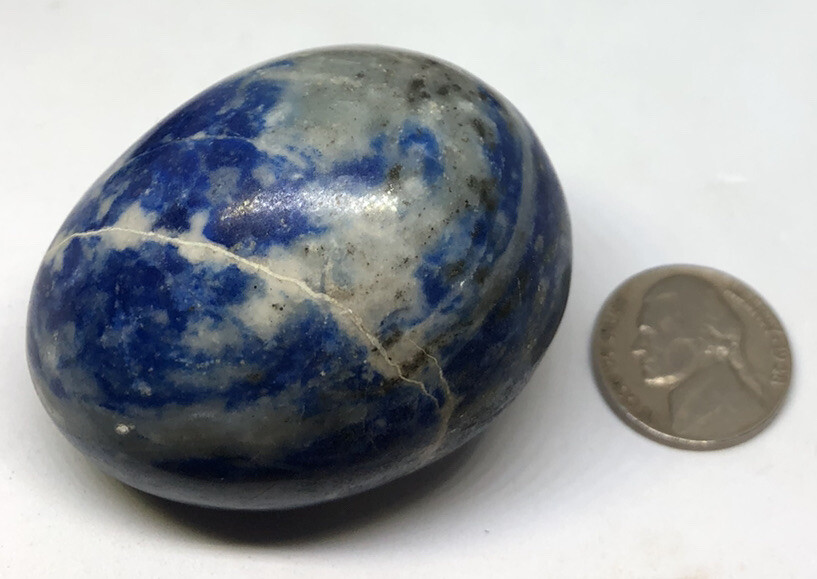 LAPIS LAZULI EGG DISPLAY GEMSTONE 560 CTS. HEAVY HANDMADE POLISHED
